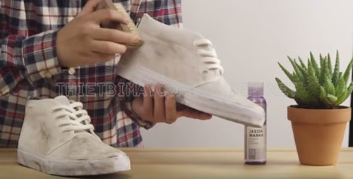 Cách đánh giày da lộn màu trắng
