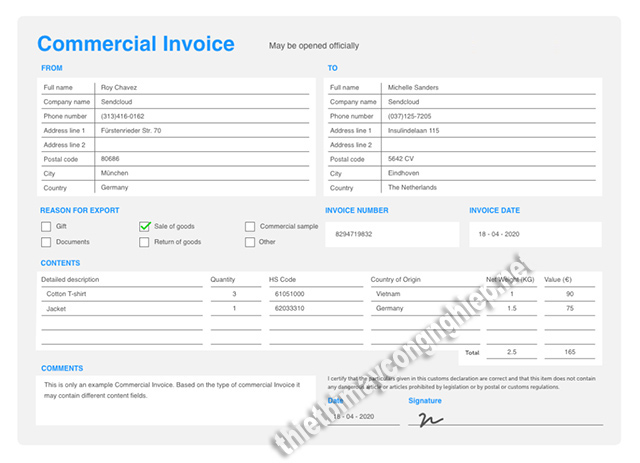 commercial invoice là gì