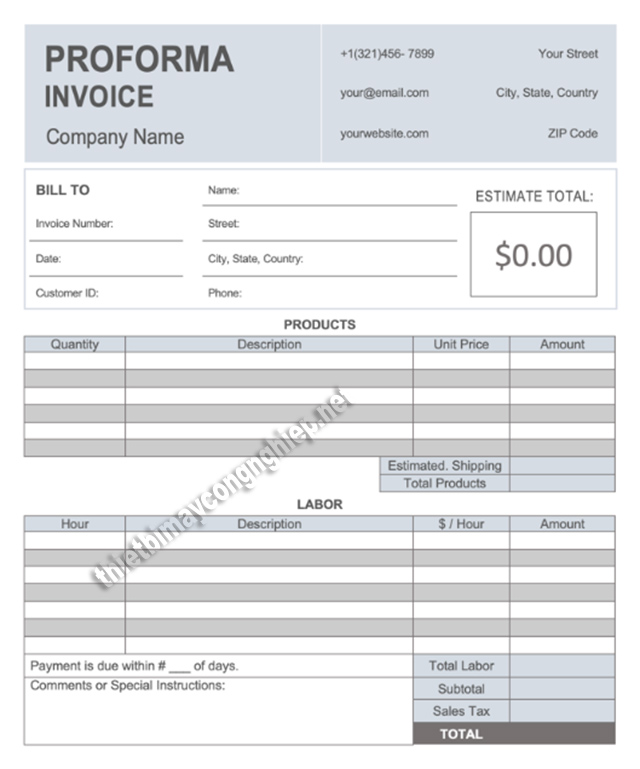 proforma invoice là gì