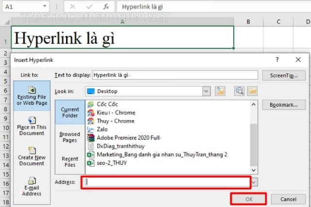 tạo hyperlink trong word